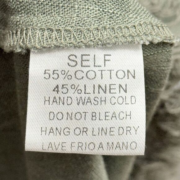 NWT Easel Linen Blend Olive Green Halter Sundress Fringed Hem Women’s Medium - Picture 9 of 10